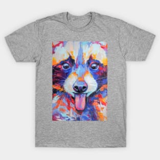 Conceptual abstract painting of a raccoon muzzle. T-Shirt